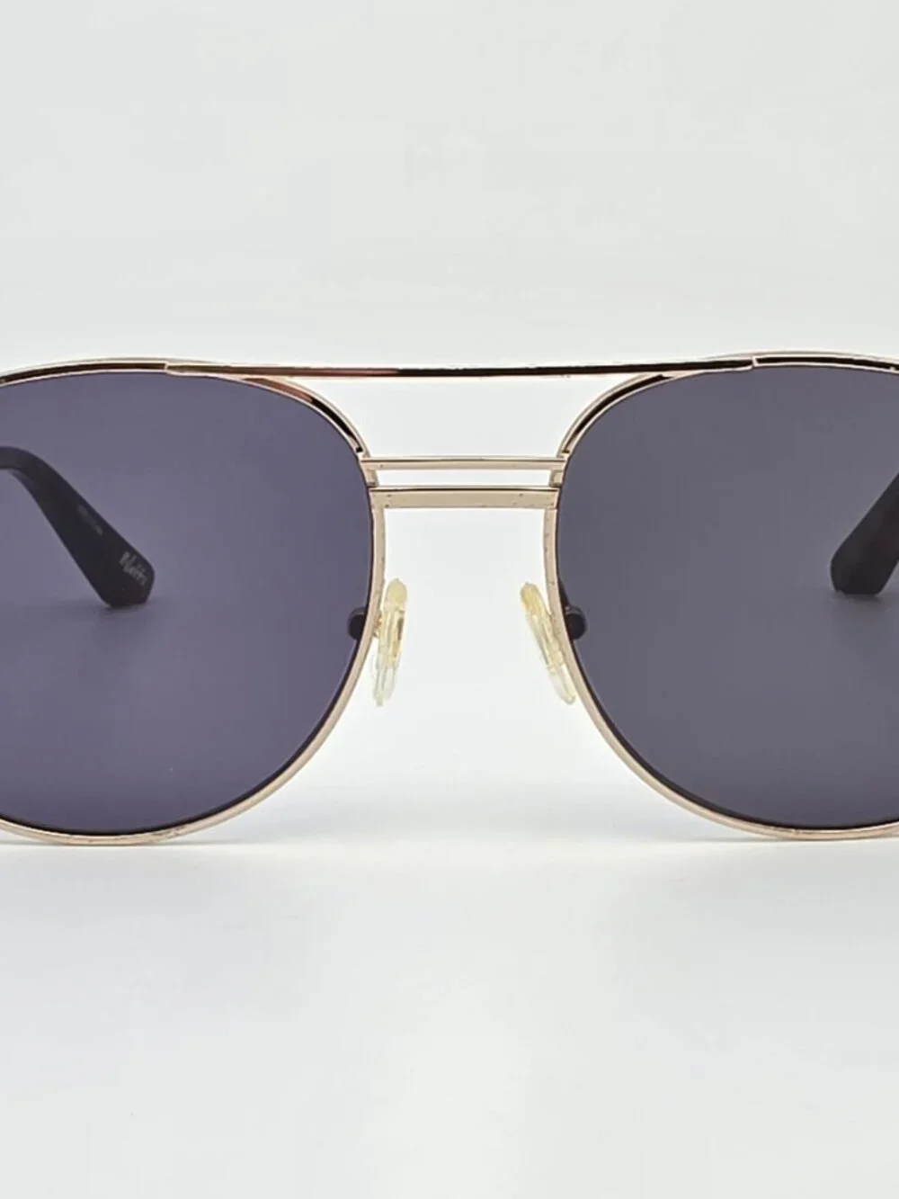 Elizabeth and James Watts Gold Tortoise Frame Grey Flat Lens Aviator Sunglasses